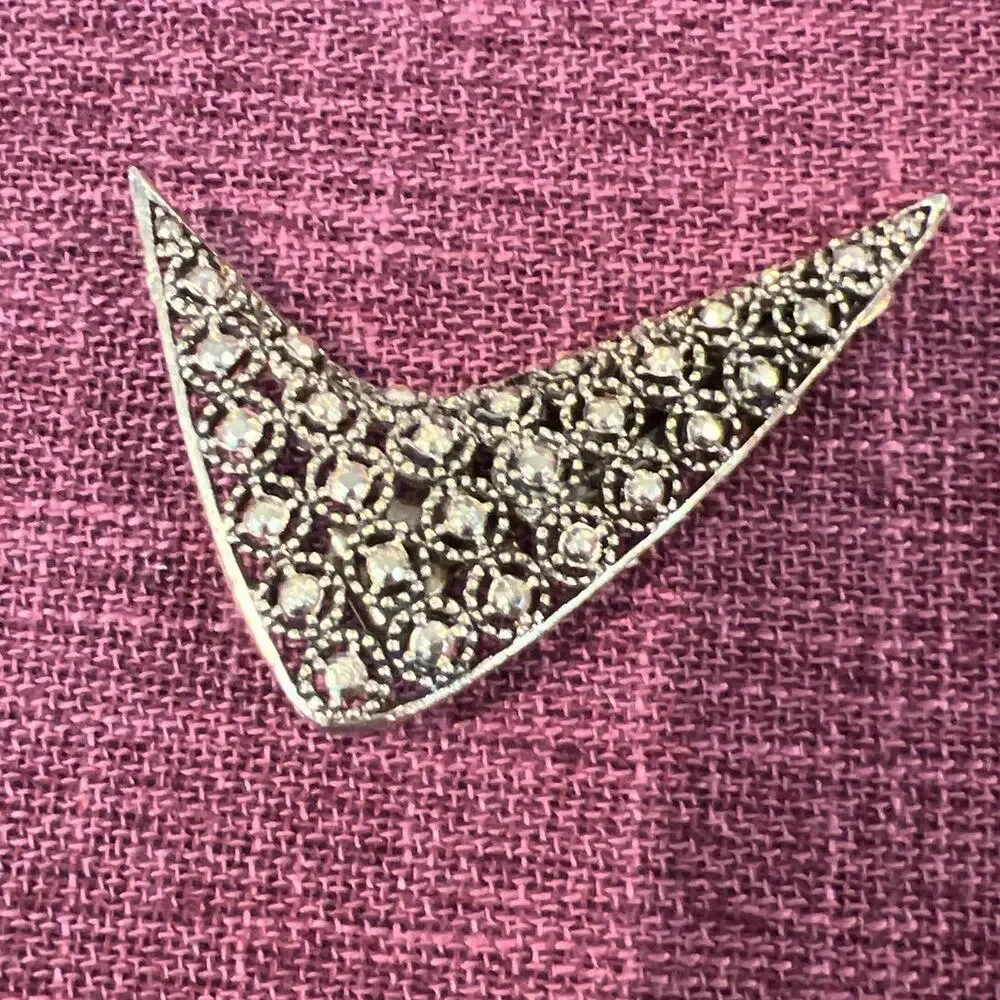 NEW Beautiful Unique Mid Century Vintage Layered Gold Tone Boomerang Hair Clip